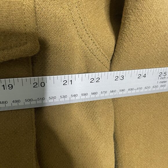 H&M Heavy Coat Jacket Mens L Wool Blend Button 2 Pockets Brown Shacket New - Picture 5 of 6